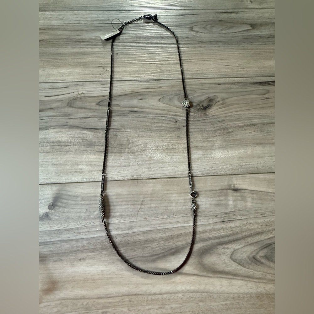 Chico’s Elegant Black and Silver Chain Necklace